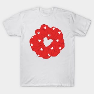 Red hair scrunchie with hearts T-Shirt